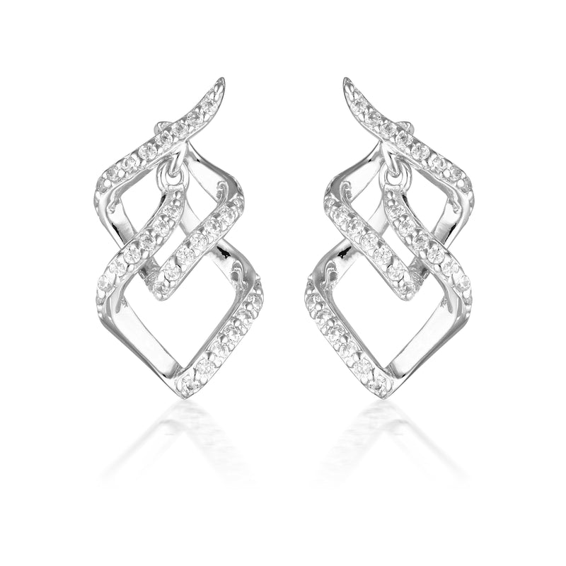 GEORGINI RED CARPET ARIA EARRINGS SILVER Bevilles Jewellers 
