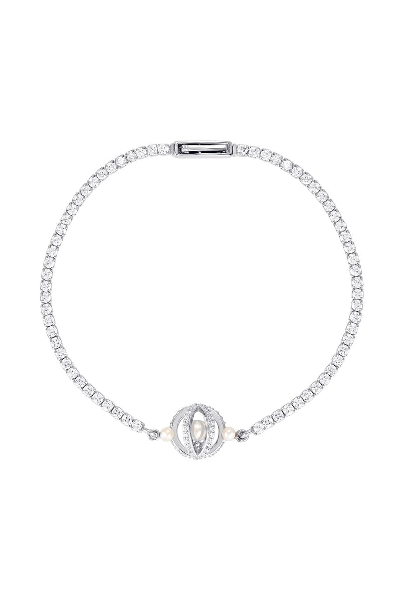 MAJESTY FRESHWATER PEARL BRACELET SILVER Bevilles Jewellers 