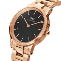 Daniel Wellington Iconic Link 36 Rose Gold & Black Watch Watches Daniel Wellington 