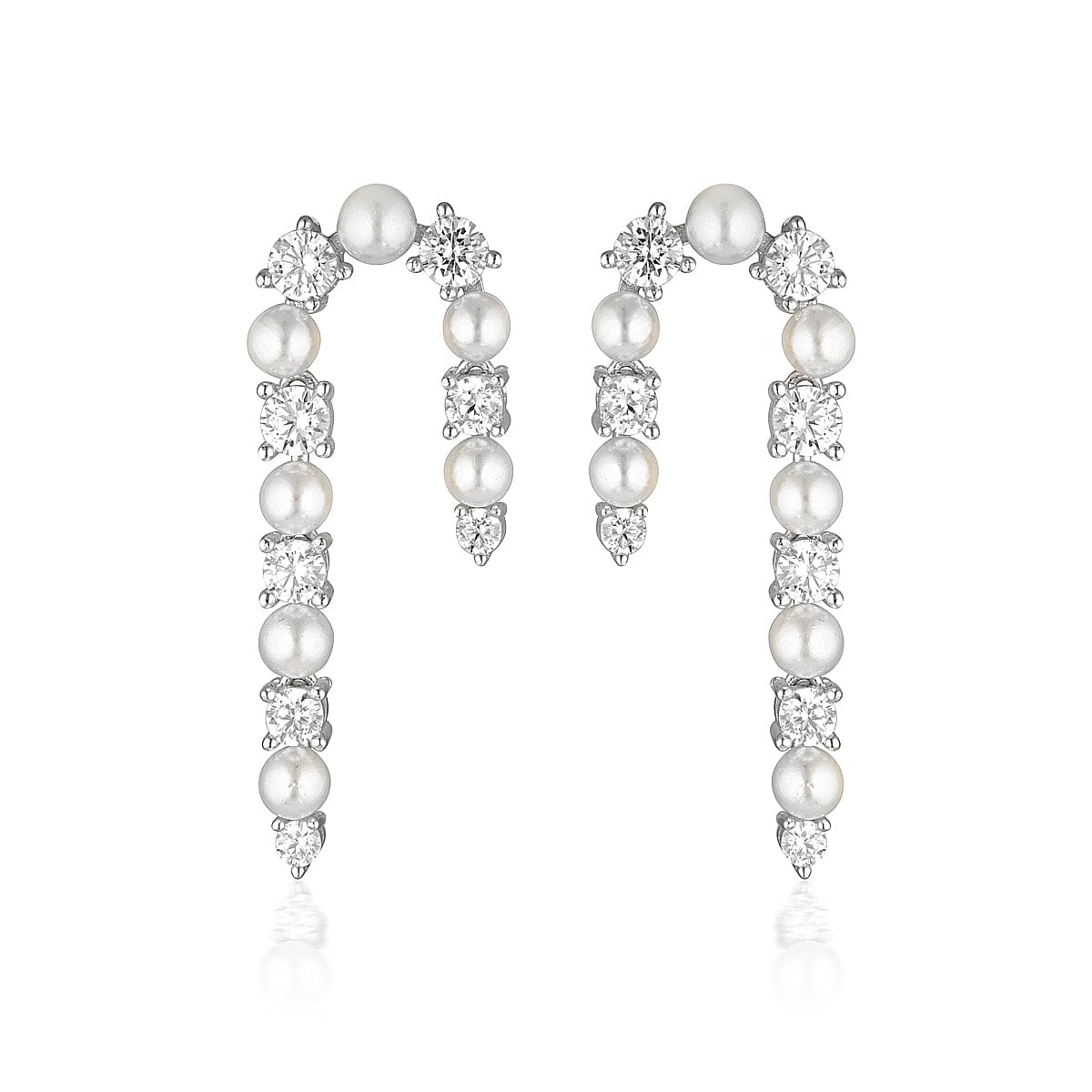 GEORGINI NOEL NIGHTS CANDY CANE EARRINGS SILVER Earrings Georgini 