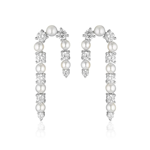 GEORGINI NOEL NIGHTS CANDY CANE EARRINGS SILVER Earrings Georgini 
