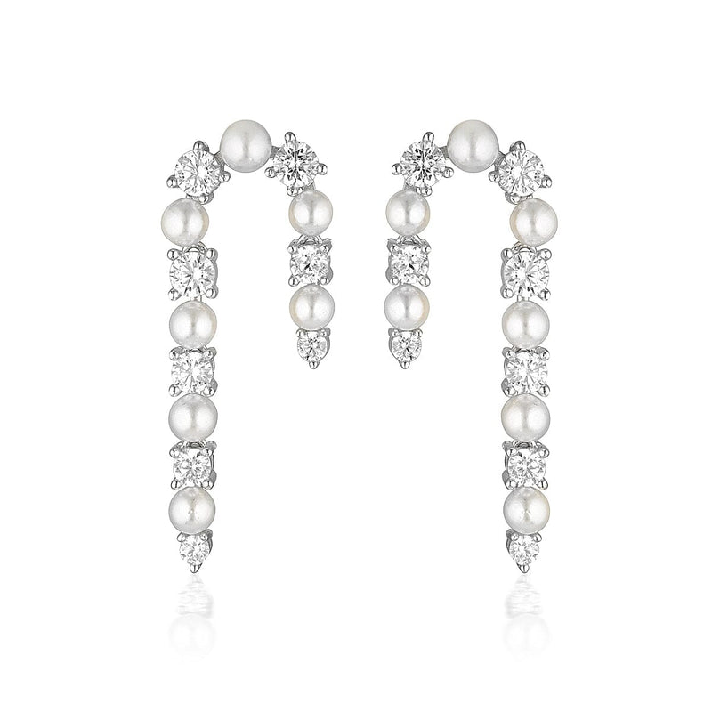 GEORGINI NOEL NIGHTS CANDY CANE EARRINGS SILVER Earrings Georgini 
