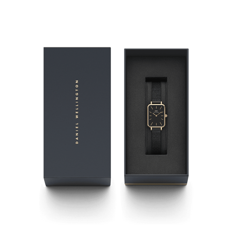 Daniel Wellington Quadro 20X26 Pressed Ashfield Rose Gold & Black Watch Watches Daniel Wellington 