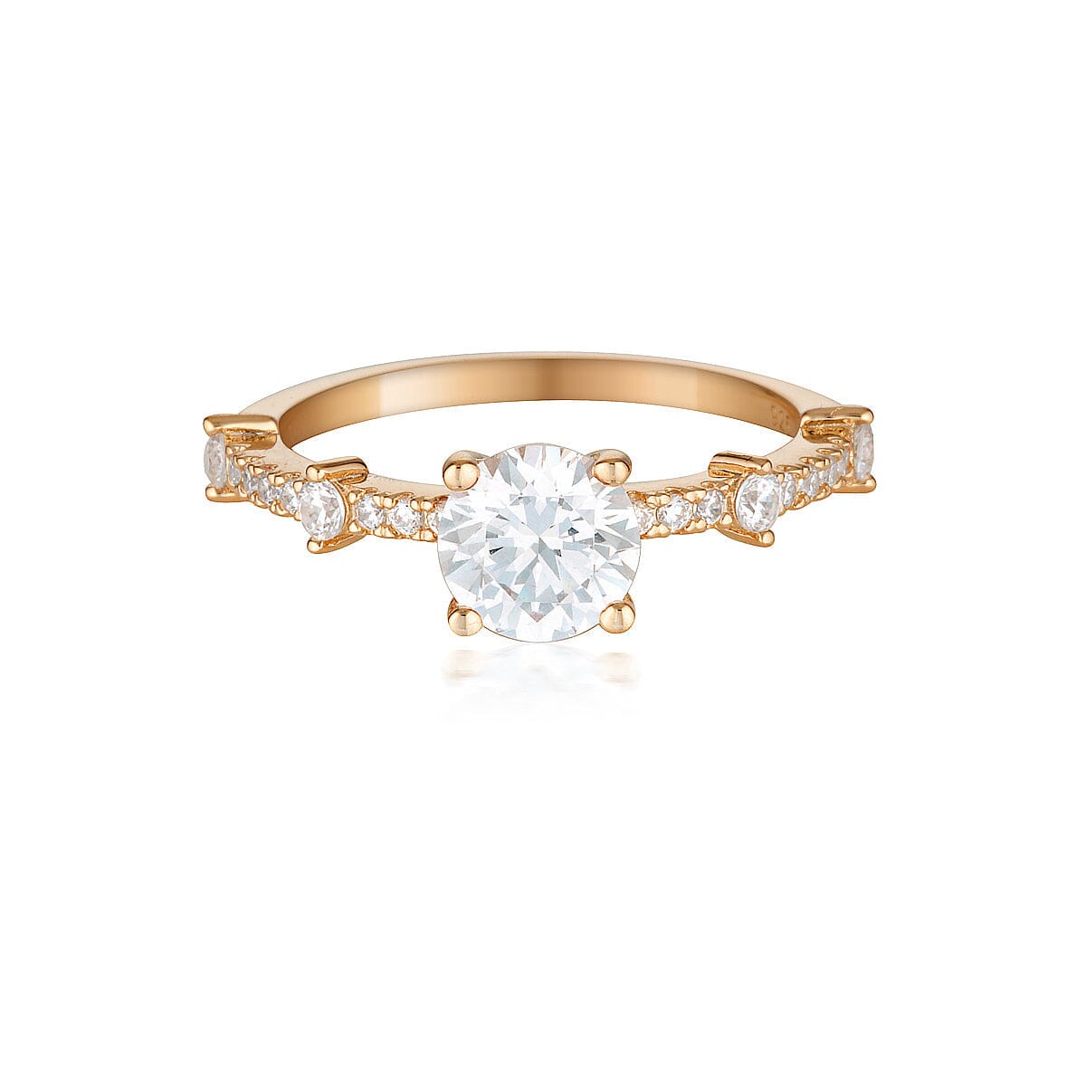 GEORGINI RED CARPET GALA SOLITAIRE RING ROSE GOLD Bevilles Jewellers 