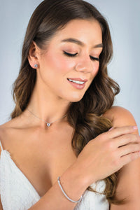 MILESTONE MORGANITE 2MM TENNIS BRACELET IN SILVER Bevilles Jewellers 