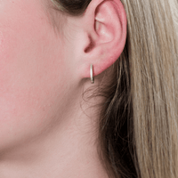 GEORGINI NOEL NIGHTS SHINE HOOP EARRINGS SILVER Bevilles Jewellers 