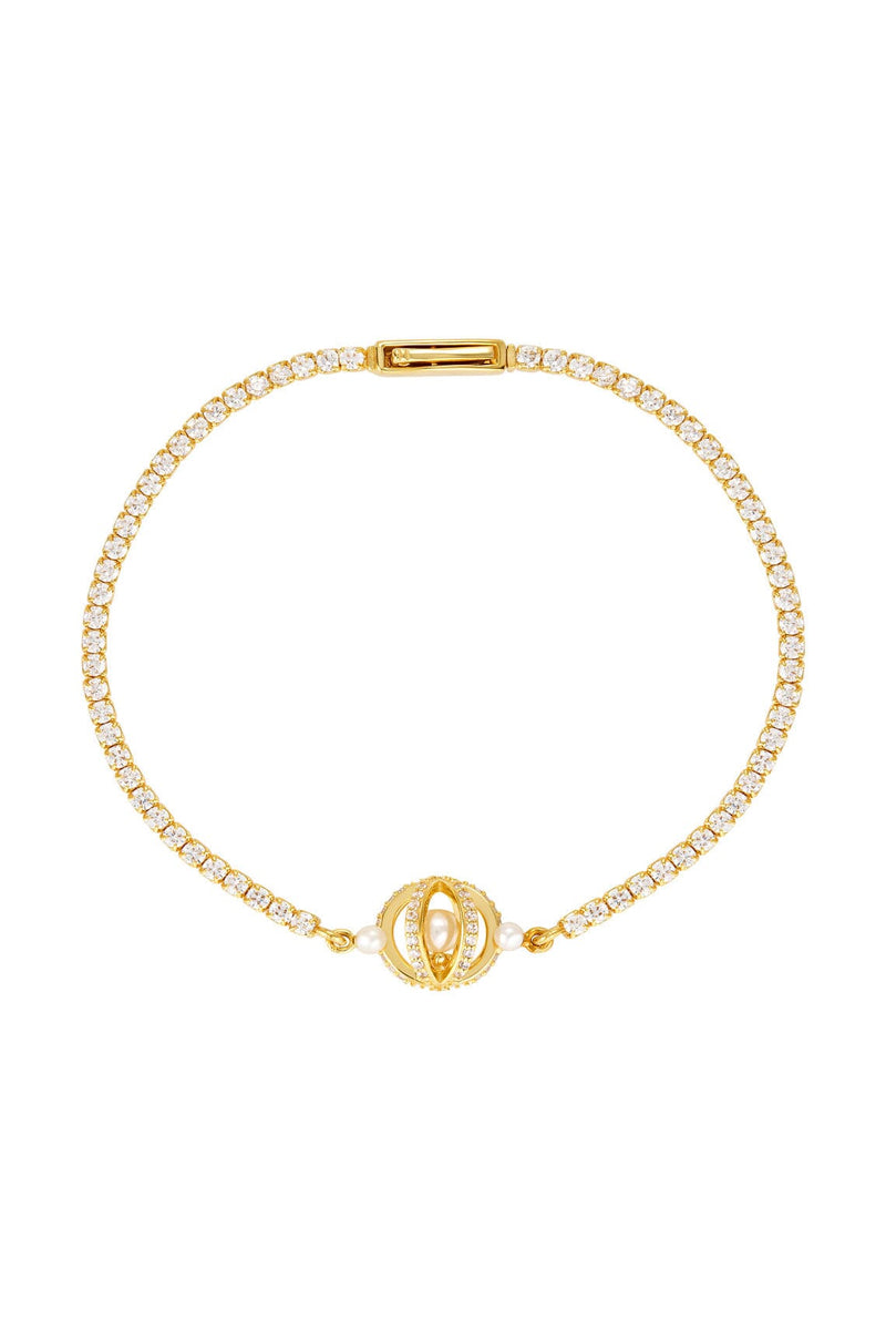 MAJESTY FRESHWATER PEARL BRACELET GOLD Bevilles Jewellers 