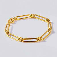 9ct Yellow Gold Silver Infused Paperclip Bracelet Bevilles Jewellers 