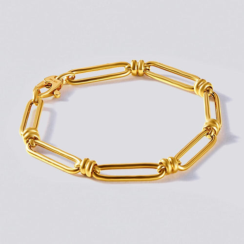 9ct Yellow Gold Silver Infused Paperclip Bracelet Bevilles Jewellers 
