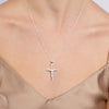 55cm Sterling Silver Crucifix Cross Necklace Necklaces Bevilles 