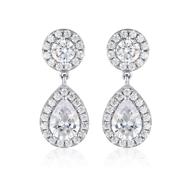 Georgini White Cubic Zirconia Rhodium Silver 3mm Earrings Earrings Georgini 
