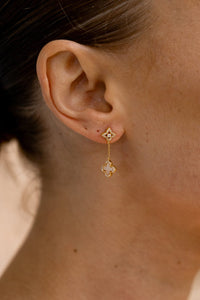 SYDNEY SOIRÉE FAIRWATER MOTHER OF PEARL DROP EARRINGS GOLD Bevilles Jewellers 