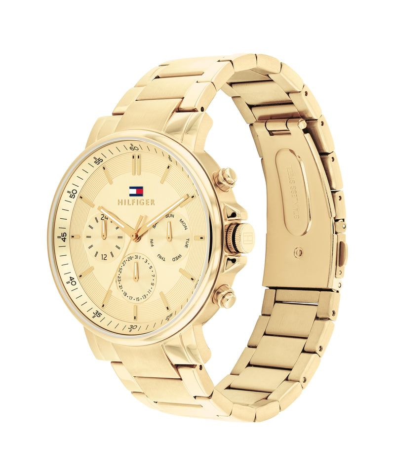 Tommy Hilfiger Tyson Ionic Plated Thin Gold Steel Champagne Dial Men's Watch 1710611 Tommy Hilfiger 