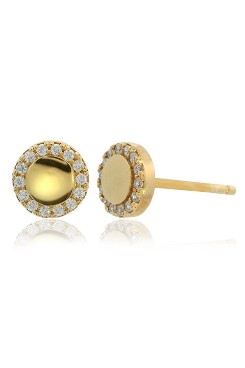 CHIC NOEL HIGH SHINE STUD EARRINGS GOLD Bevilles Jewellers 