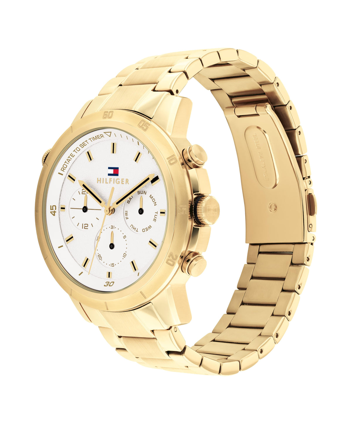 Tommy Hilfiger Troy Ionic Plated Thin Gold Steel White Dial Men's Watch 1792127 Tommy Hilfiger 