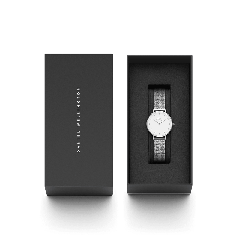 Daniel Wellington Petite 28 Pressed Sterling Lumine Silver & White Watch Watches Daniel Wellington 