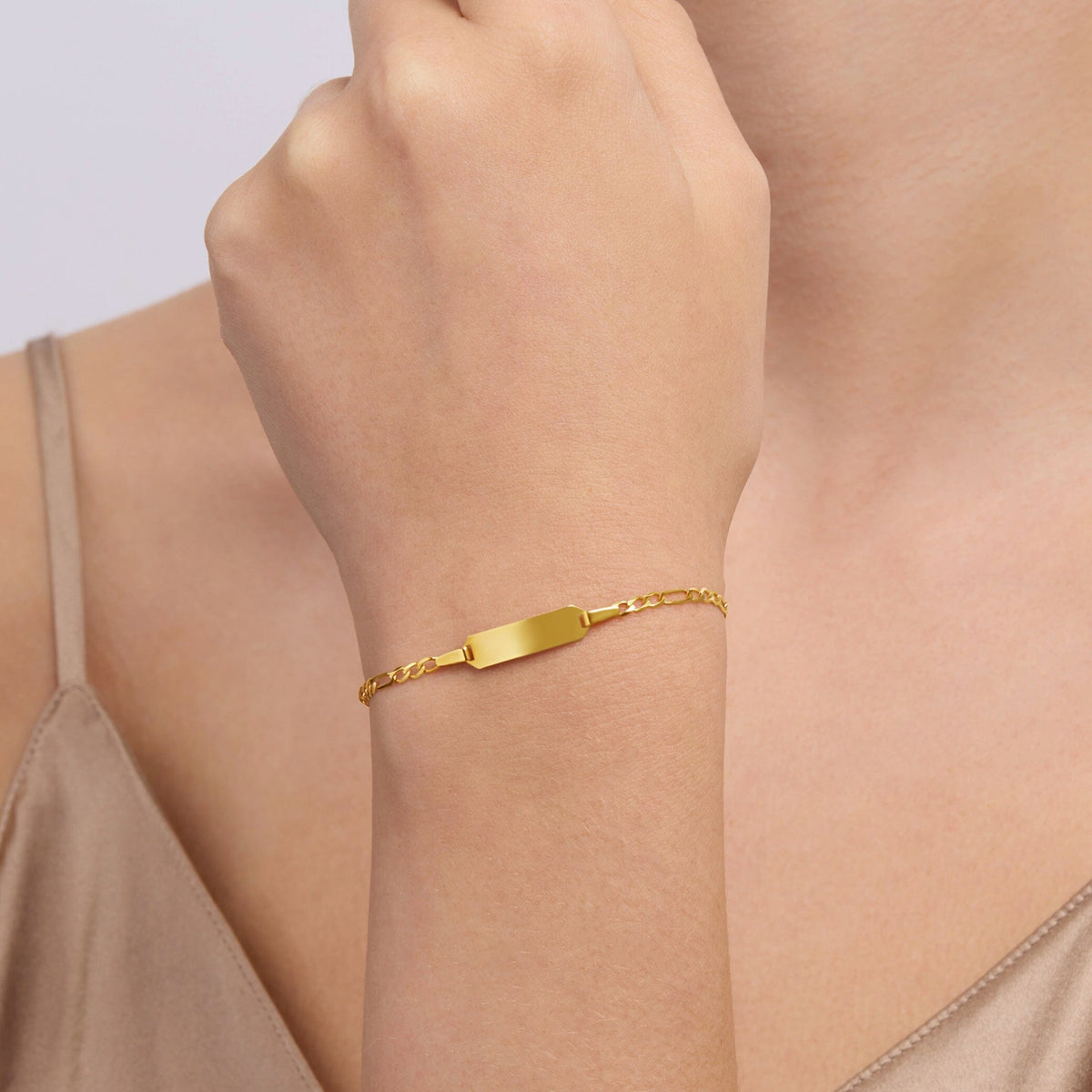 9ct Yellow Gold 19cm ID Bracelet Bracelets Bevilles 