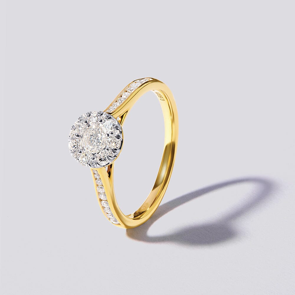 Circle Shape Ring with 0.60ct of Diamonds in 9ct Yellow Gold Bevilles Jewellers 