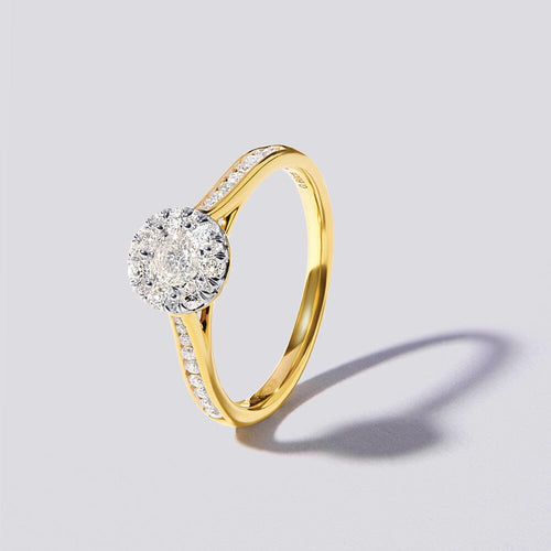 Circle Shape Ring with 0.60ct of Diamonds in 9ct Yellow Gold Bevilles Jewellers 