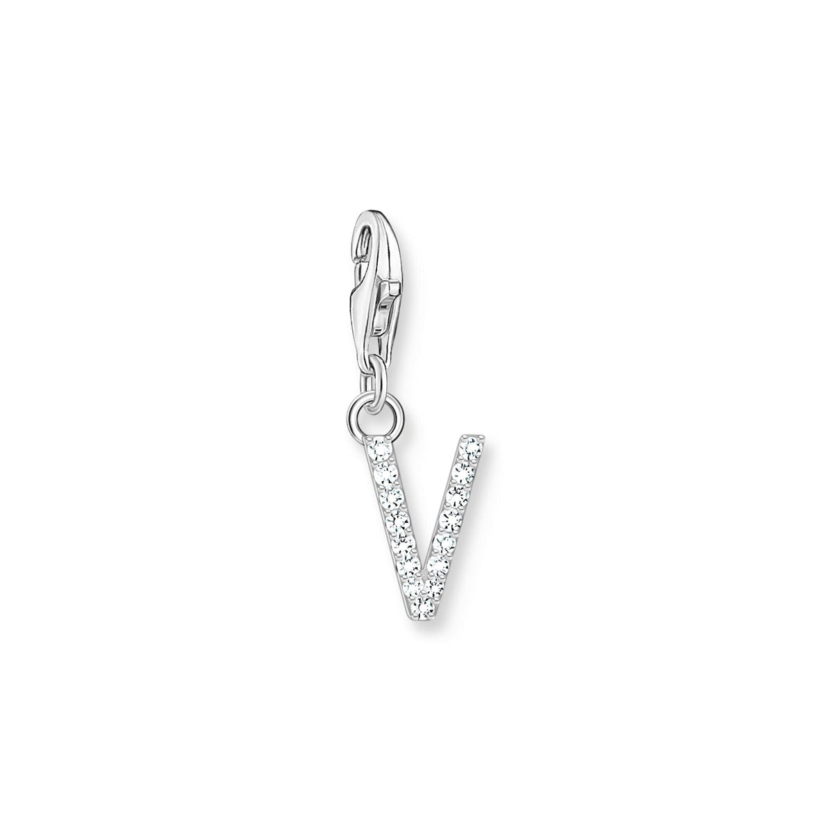 THOMAS SABO Charm Pendant Letter V Silver Charm Pendants THOMAS SABO Charmista 
