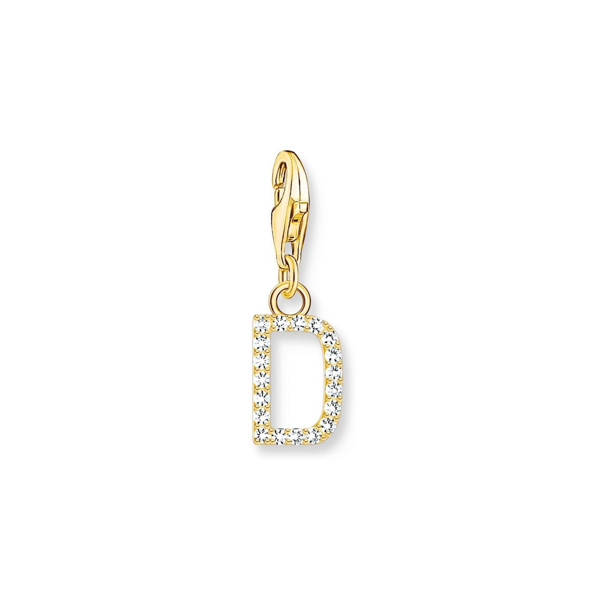 THOMAS SABO Charm Pendant Letter D Gold Plated Charm Pendants THOMAS SABO Charmista 