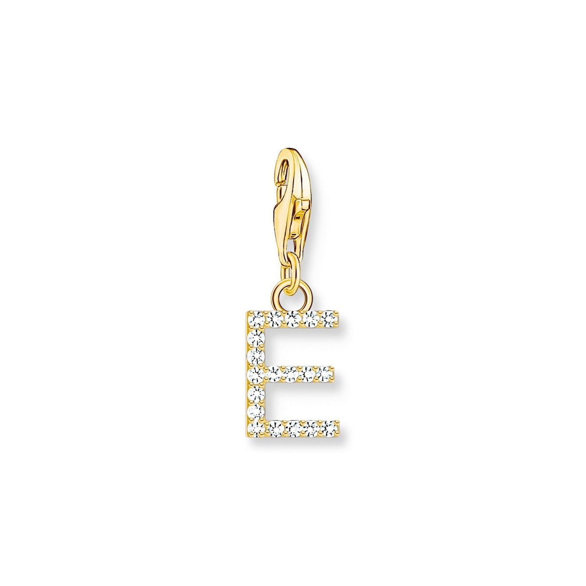 THOMAS SABO Charm Pendant Letter E Gold Plated Charm Pendants THOMAS SABO Charmista 