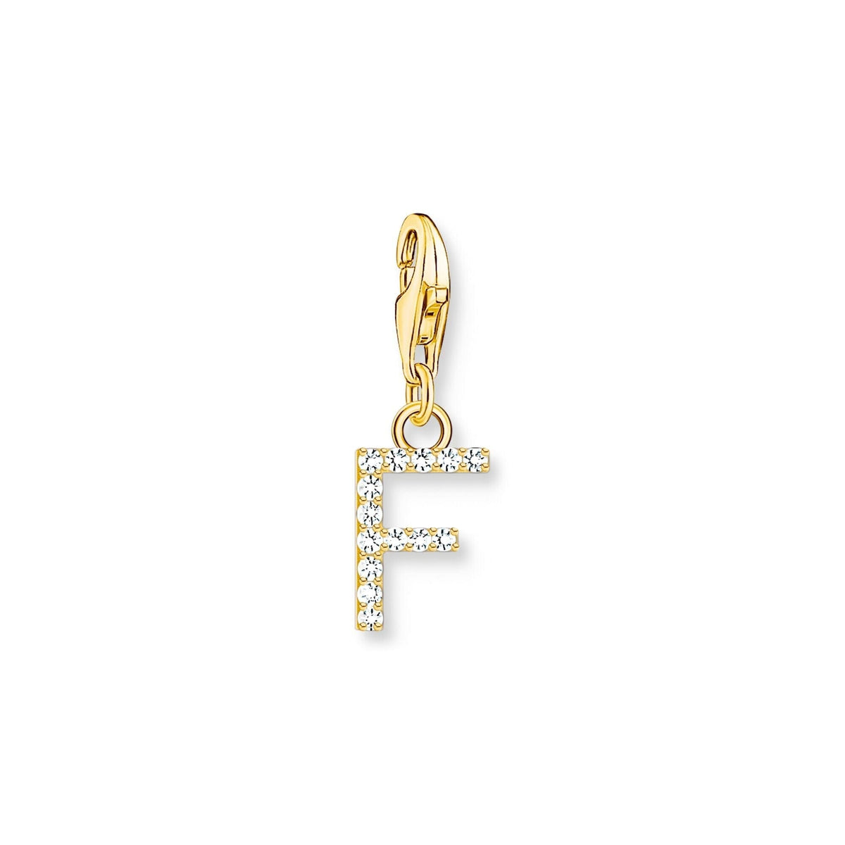 THOMAS SABO Charm Pendant Letter F Gold Plated Charm Pendants THOMAS SABO Charmista 