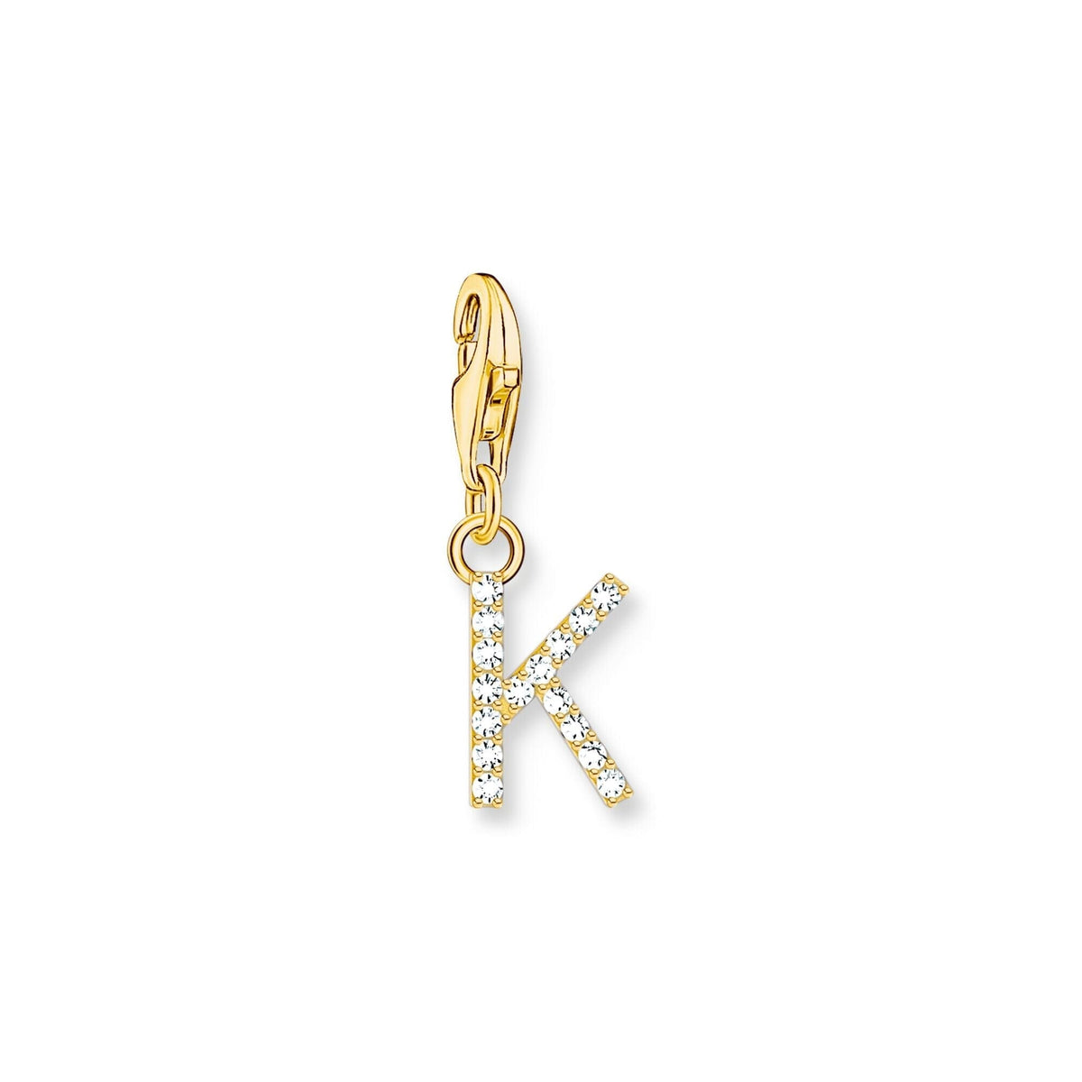 THOMAS SABO Charm Pendant Letter K Gold Plated Charm Pendants THOMAS SABO Charmista 