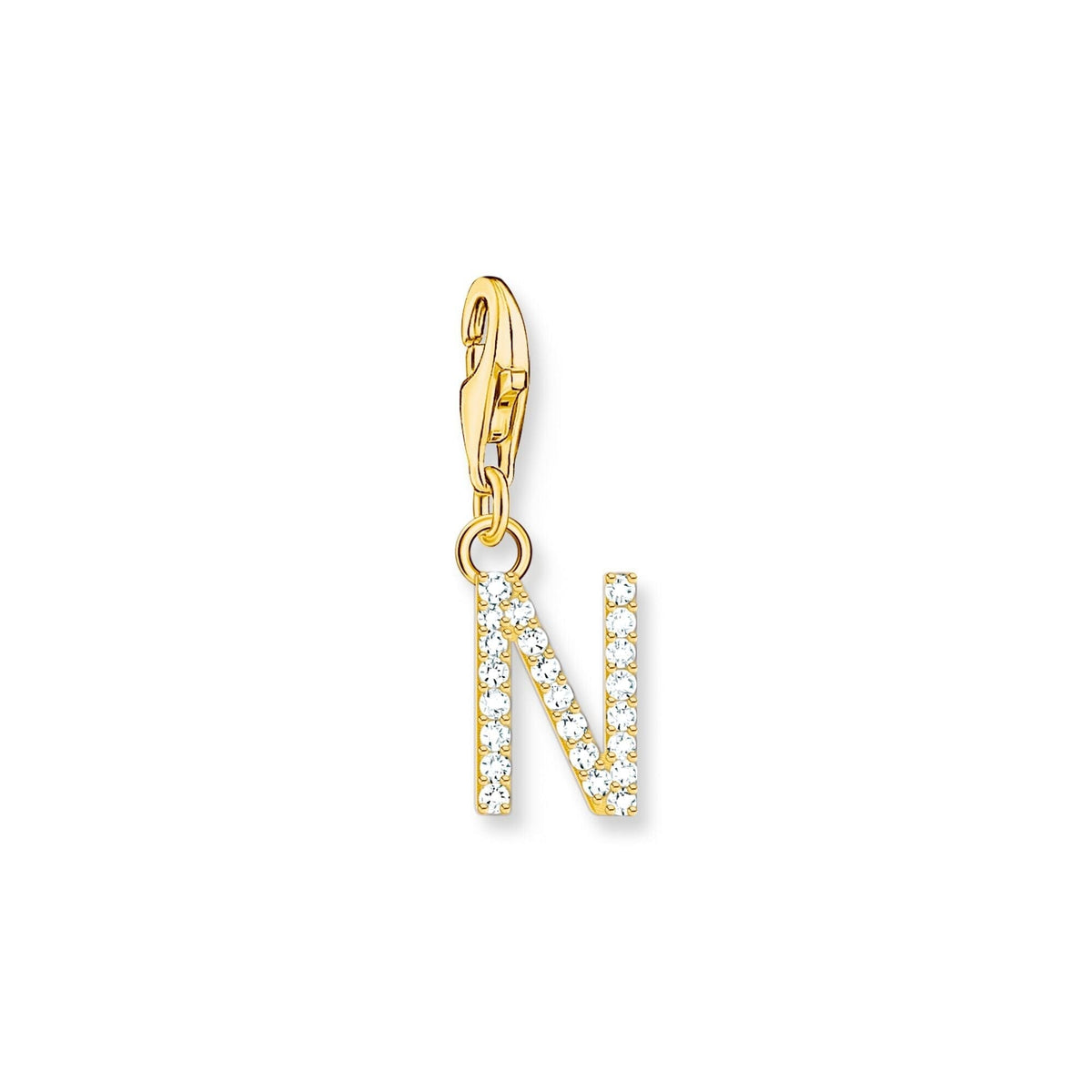 THOMAS SABO Charm Pendant Letter N Gold Plated Charm Pendants THOMAS SABO Charmista 