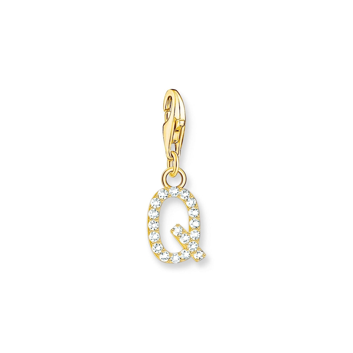 THOMAS SABO Charm Pendant Letter Q Gold Plated Charm Pendants THOMAS SABO Charmista 