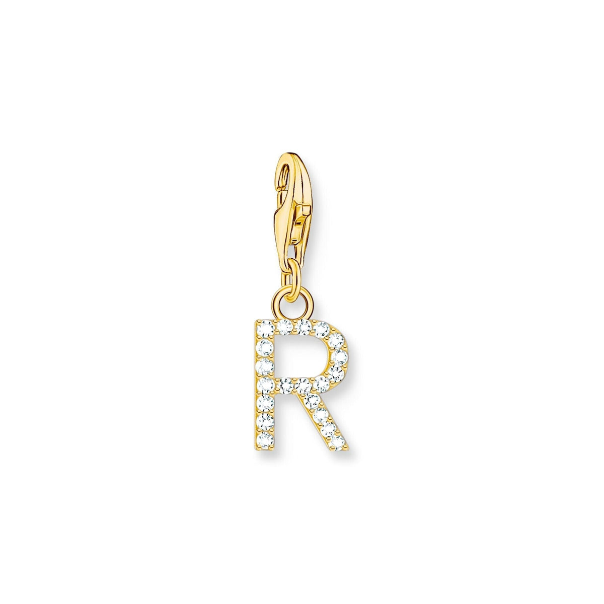 THOMAS SABO Charm Pendant Letter R Gold Plated Charm Pendants THOMAS SABO Charmista 
