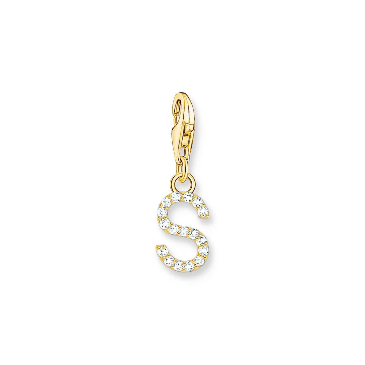 THOMAS SABO Charm Pendant Letter S Gold Plated Charm Pendants THOMAS SABO Charmista 
