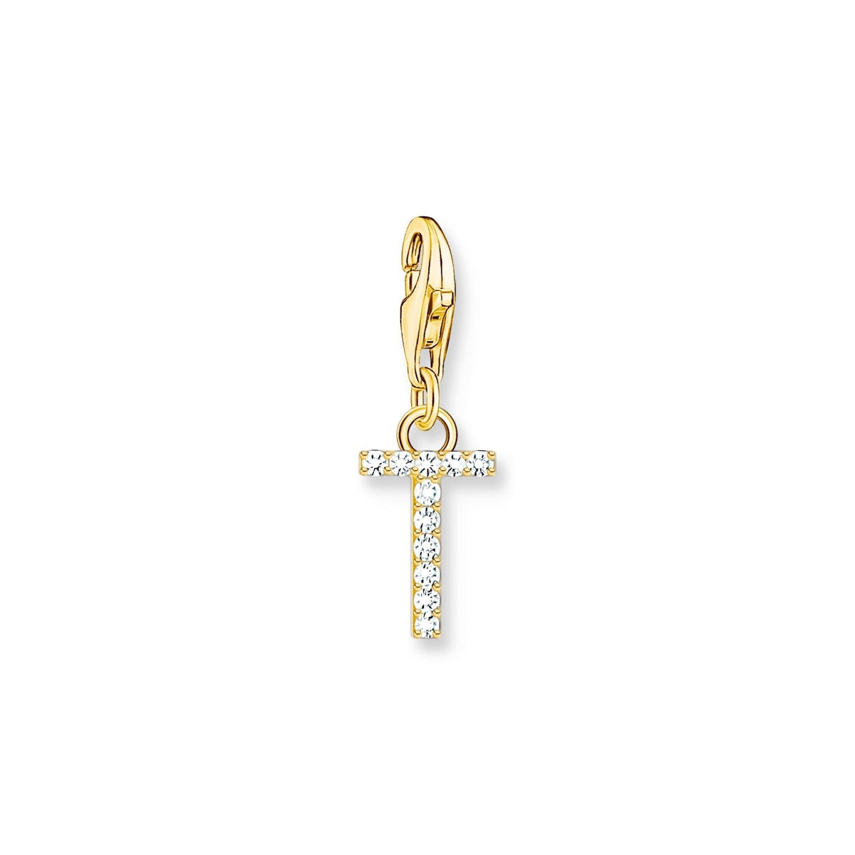 THOMAS SABO Charm Pendant Letter T Gold Plated Charm Pendants THOMAS SABO Charmista 