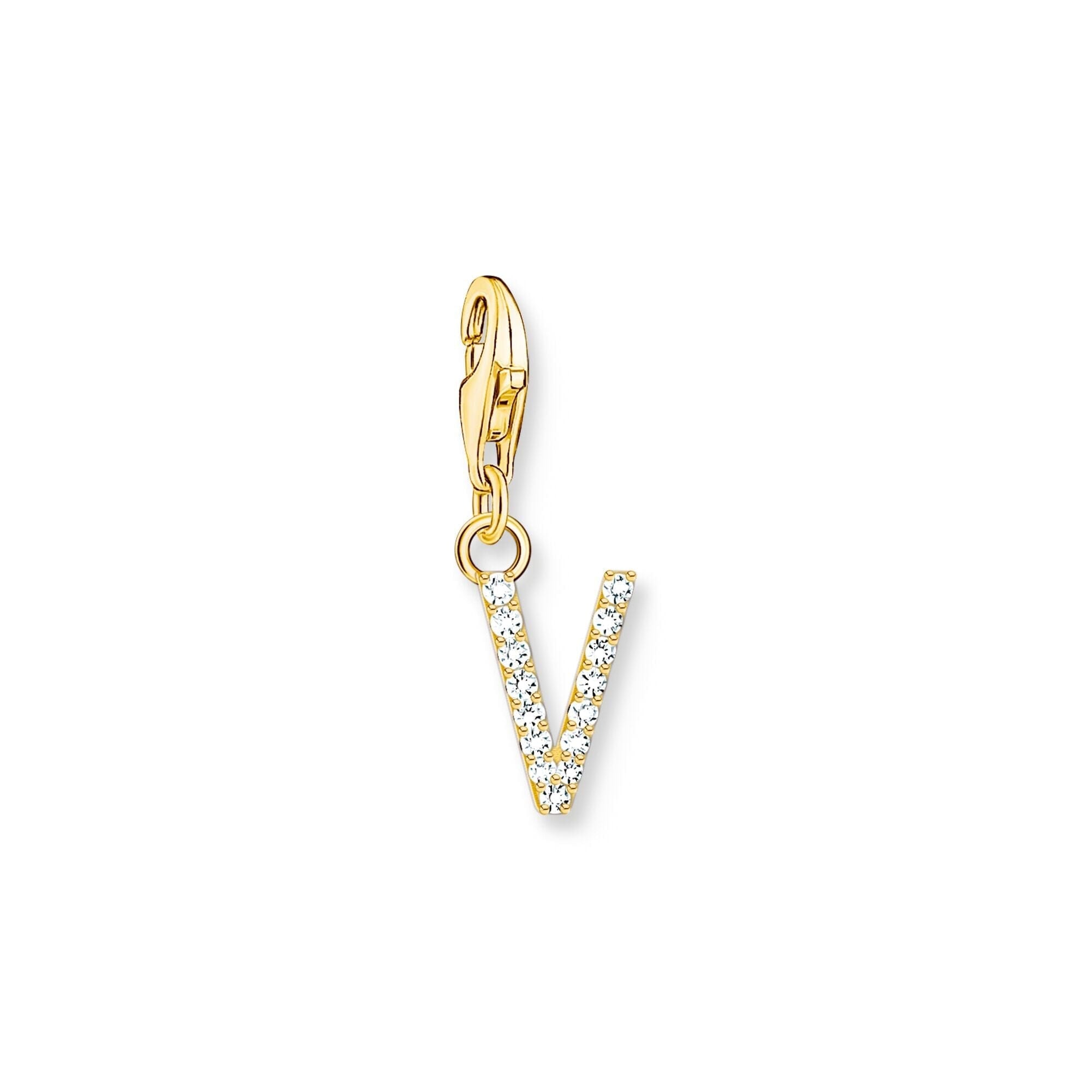 THOMAS SABO Charm Pendant Letter V Gold Plated Charm Pendants THOMAS SABO Charmista 
