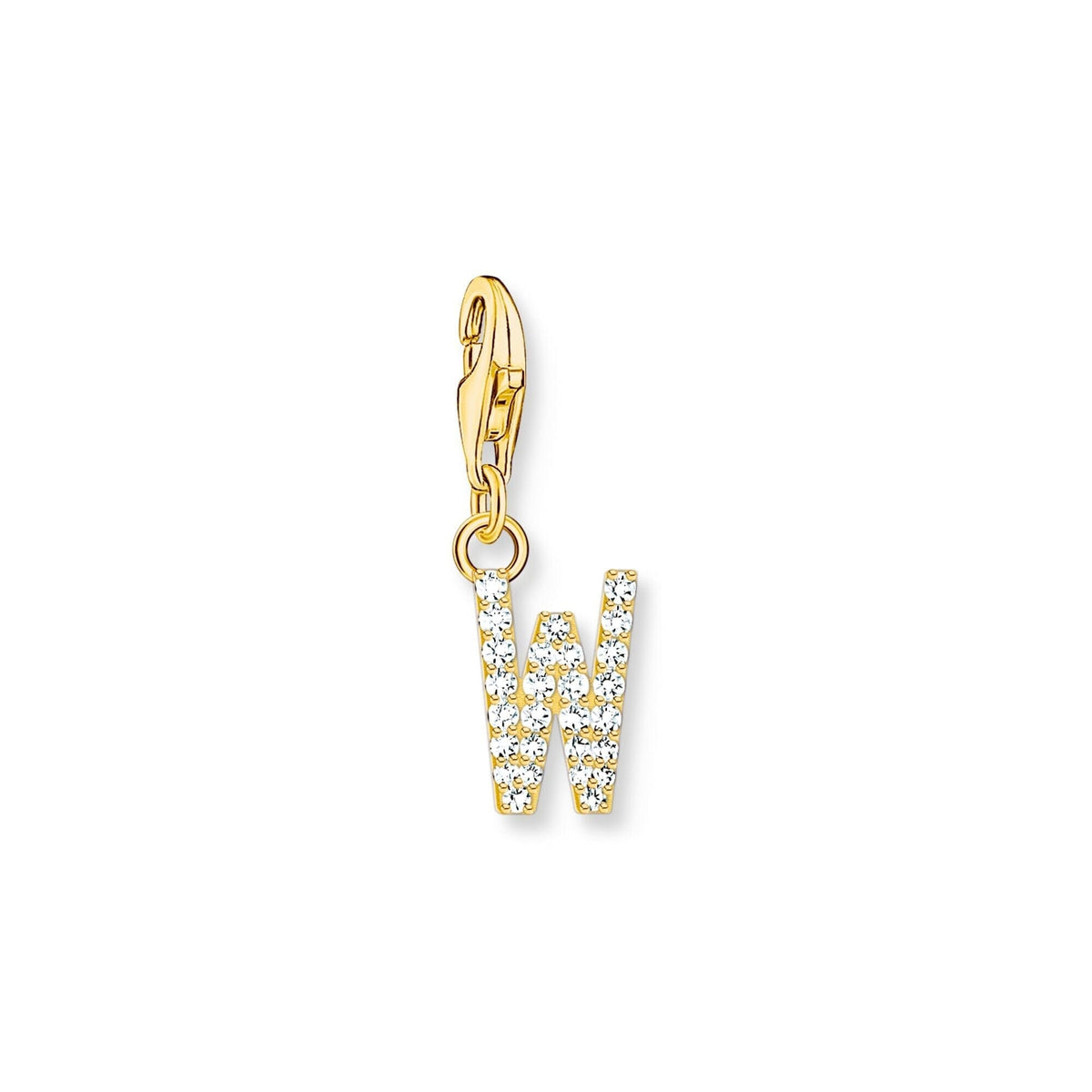 THOMAS SABO Charm Pendant Letter W Gold Plated Charm Pendants THOMAS SABO Charmista 