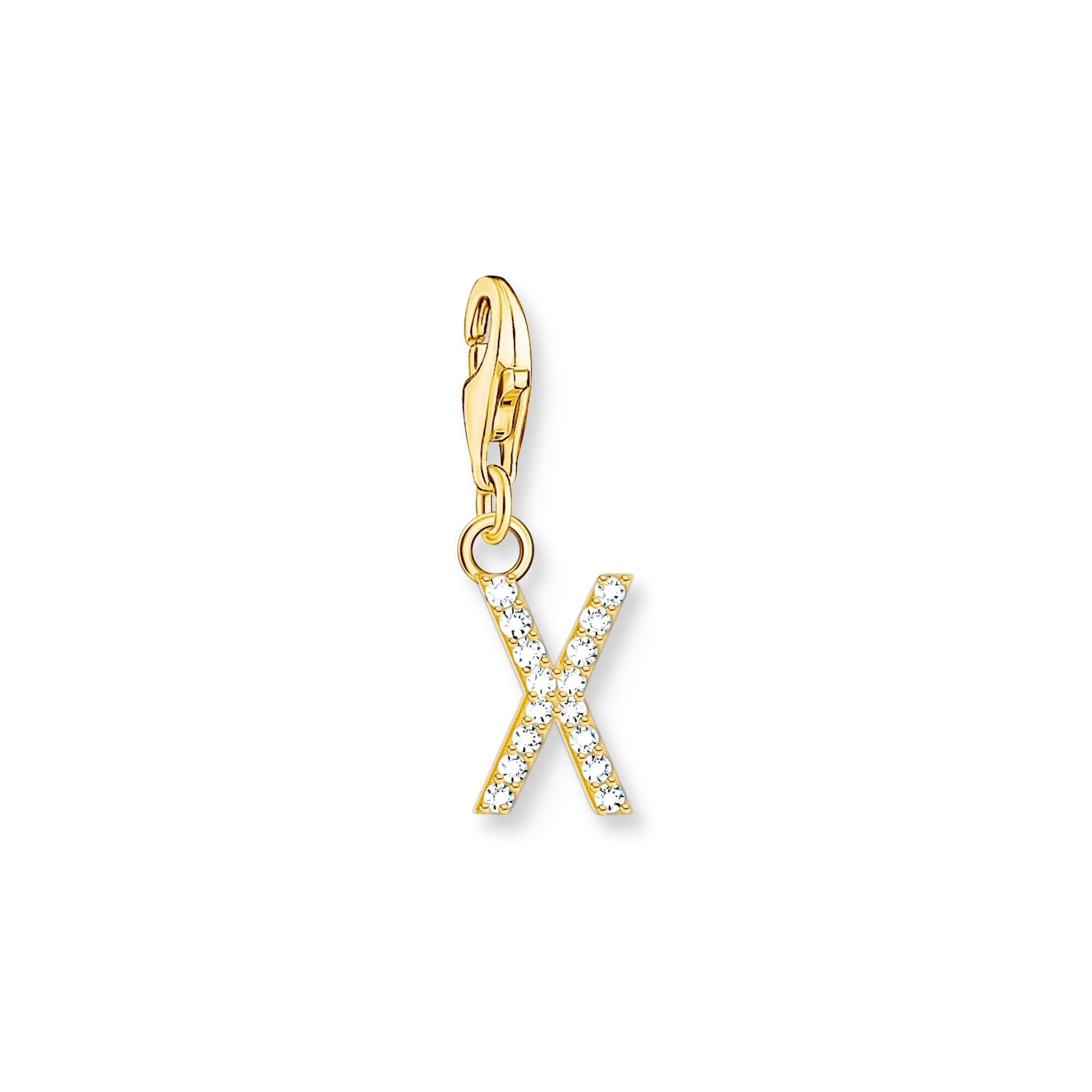 THOMAS SABO Charm Pendant Letter X Gold Plated Charm Pendants THOMAS SABO Charmista 