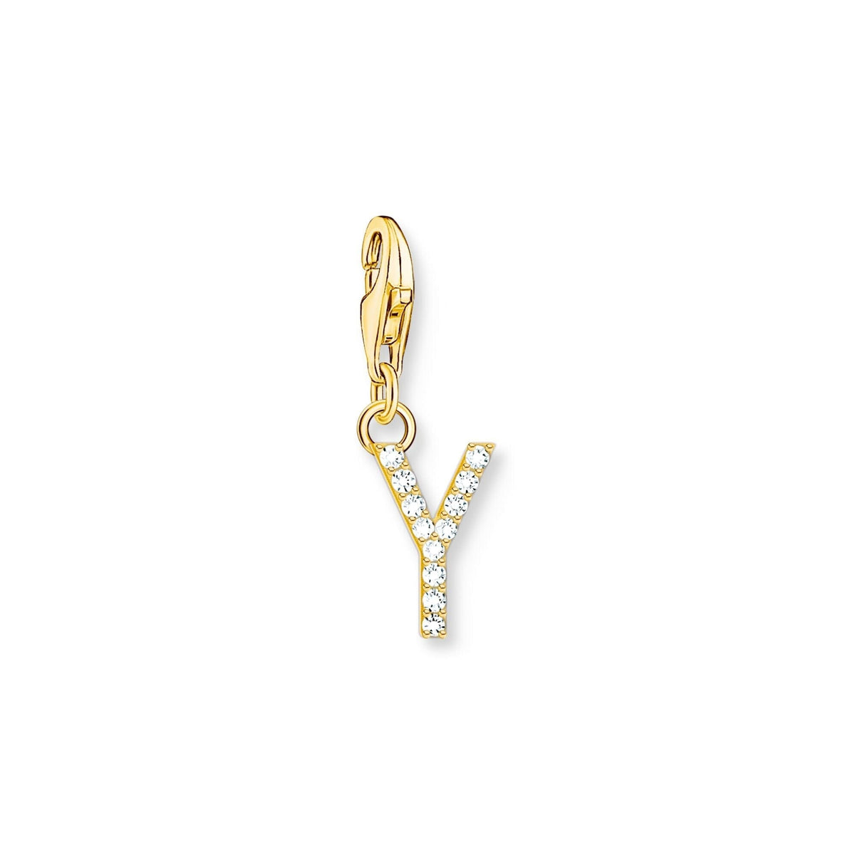 THOMAS SABO Charm Pendant Letter Y Gold Plated Charm Pendants THOMAS SABO Charmista 