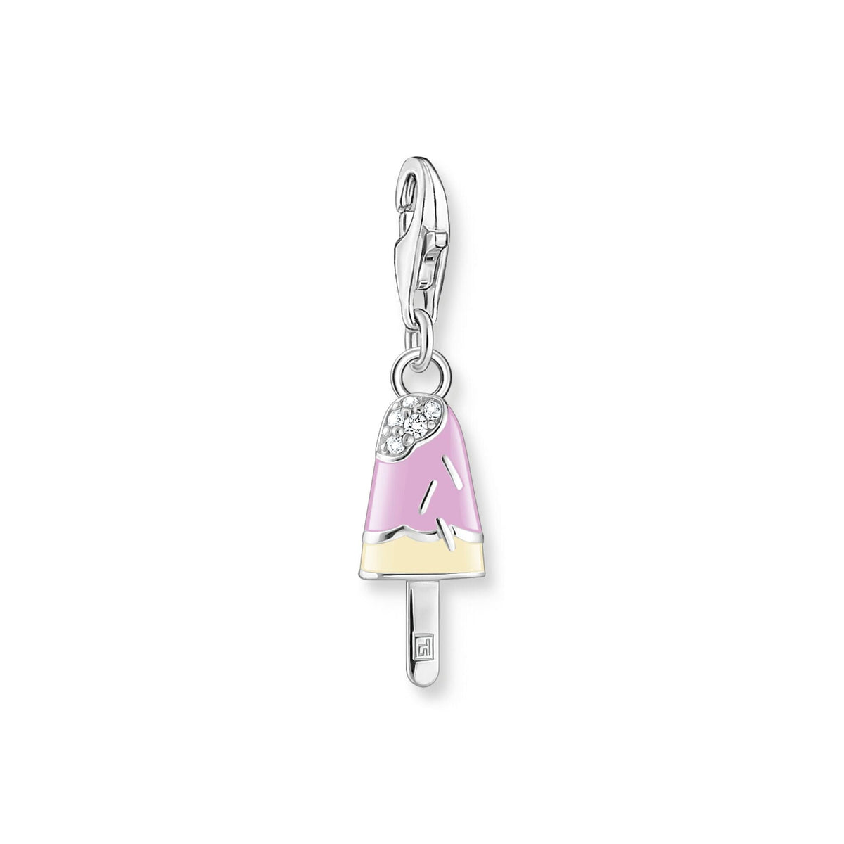 THOMAS SABO Charm Pendant Popsicle with White Stones Silver Charm Pendants THOMAS SABO Charmista 