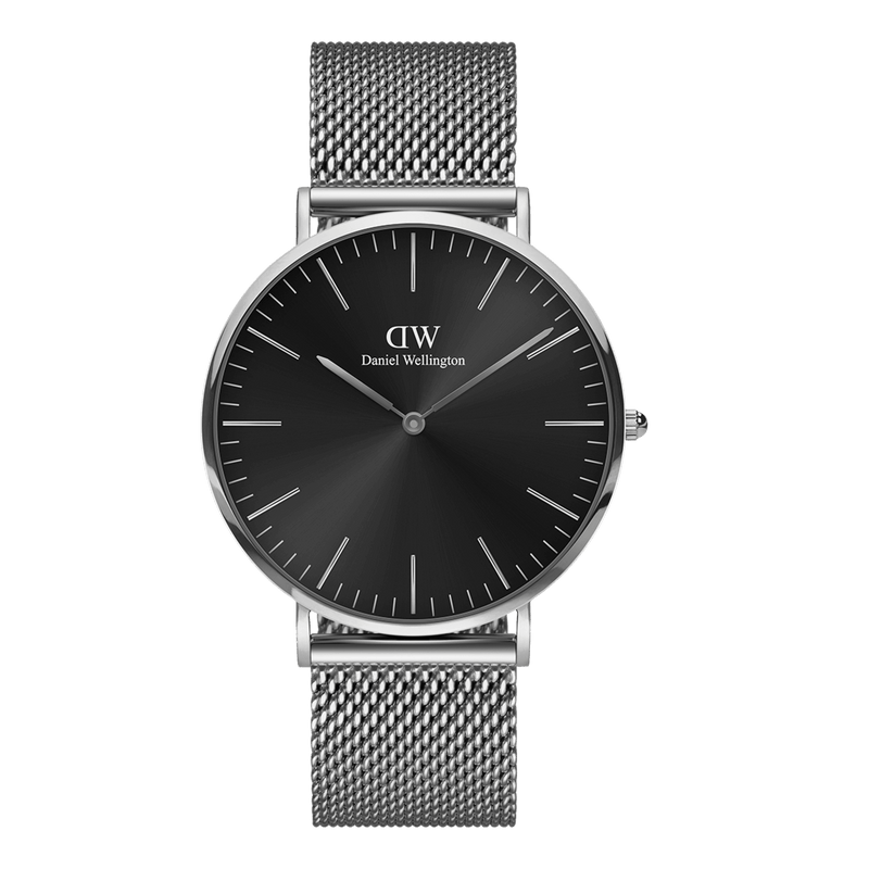 Daniel Wellington Classic 40 Sterling Silver & Onyx Watch Watches Daniel Wellington 