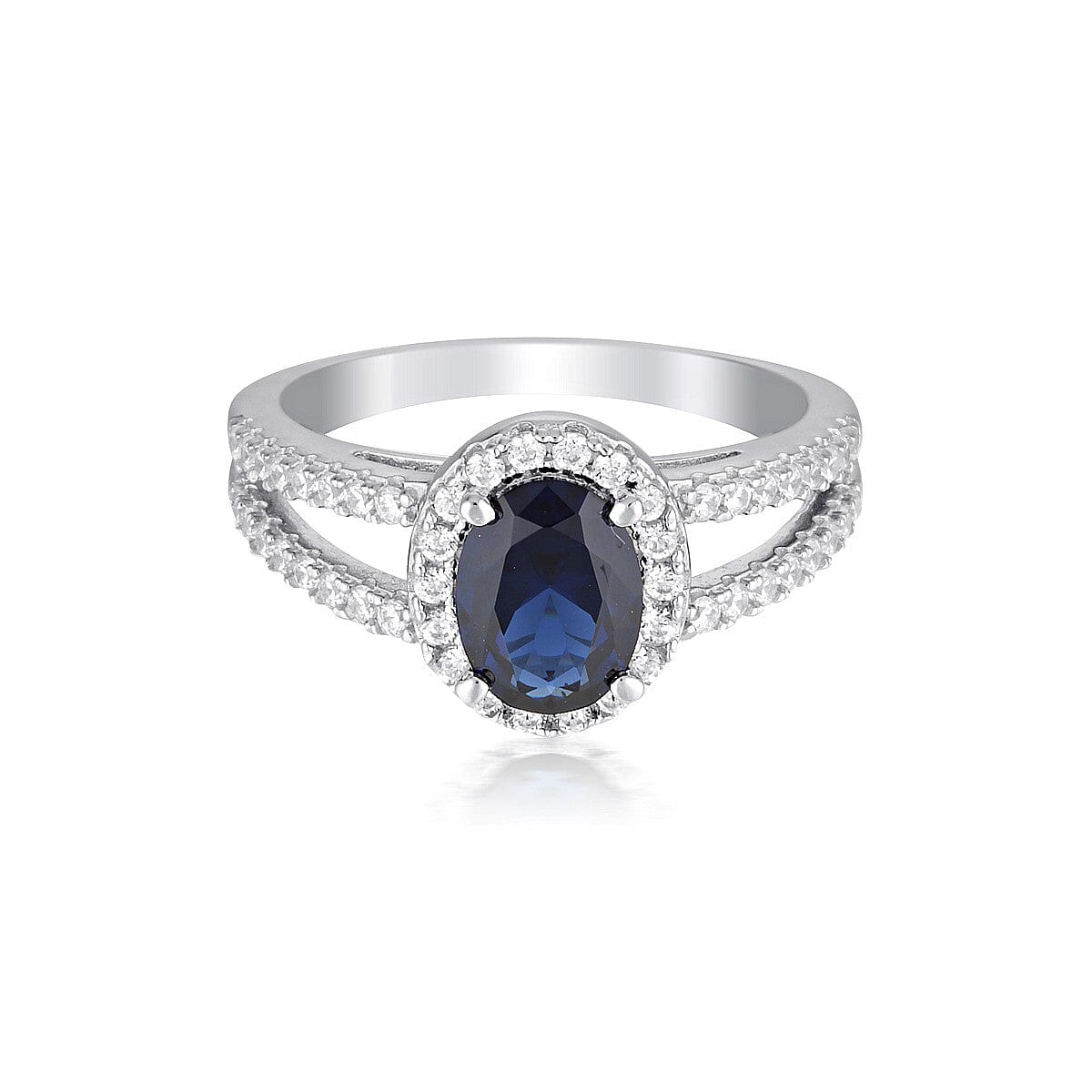 GEORGINI AURORA GLORY RING SILVER/ SAPPHIRE Bevilles Jewellers 