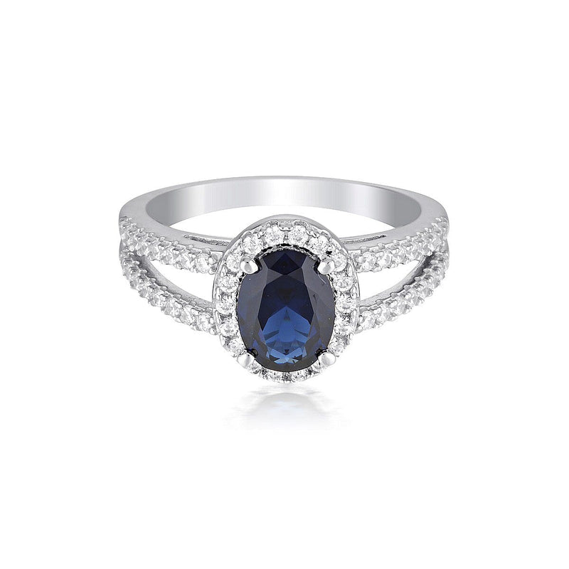 GEORGINI AURORA GLORY RING SILVER/ SAPPHIRE Bevilles Jewellers 