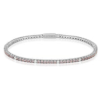 MILESTONE MORGANITE 2MM TENNIS BRACELET IN SILVER Bevilles Jewellers 