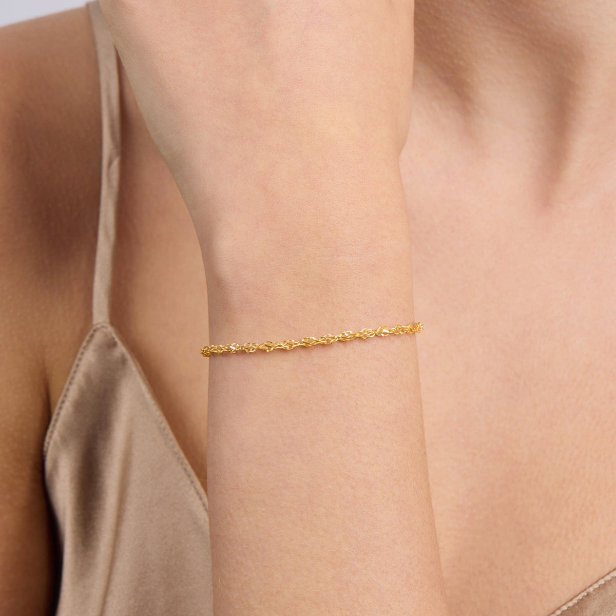 9ct Yellow Gold Fancy Singapore Bracelet 19cm Bracelets Bevilles 