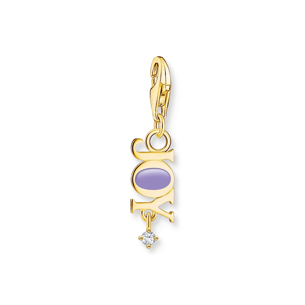 THOMAS SABO Charm Pendant Joy with Stone Gold Plated Charm Pendants THOMAS SABO Charmista 