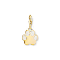 THOMAS SABO Gold Charm Pendant Dog Paw with Cold Enamel Charm Pendants THOMAS SABO Charmista 