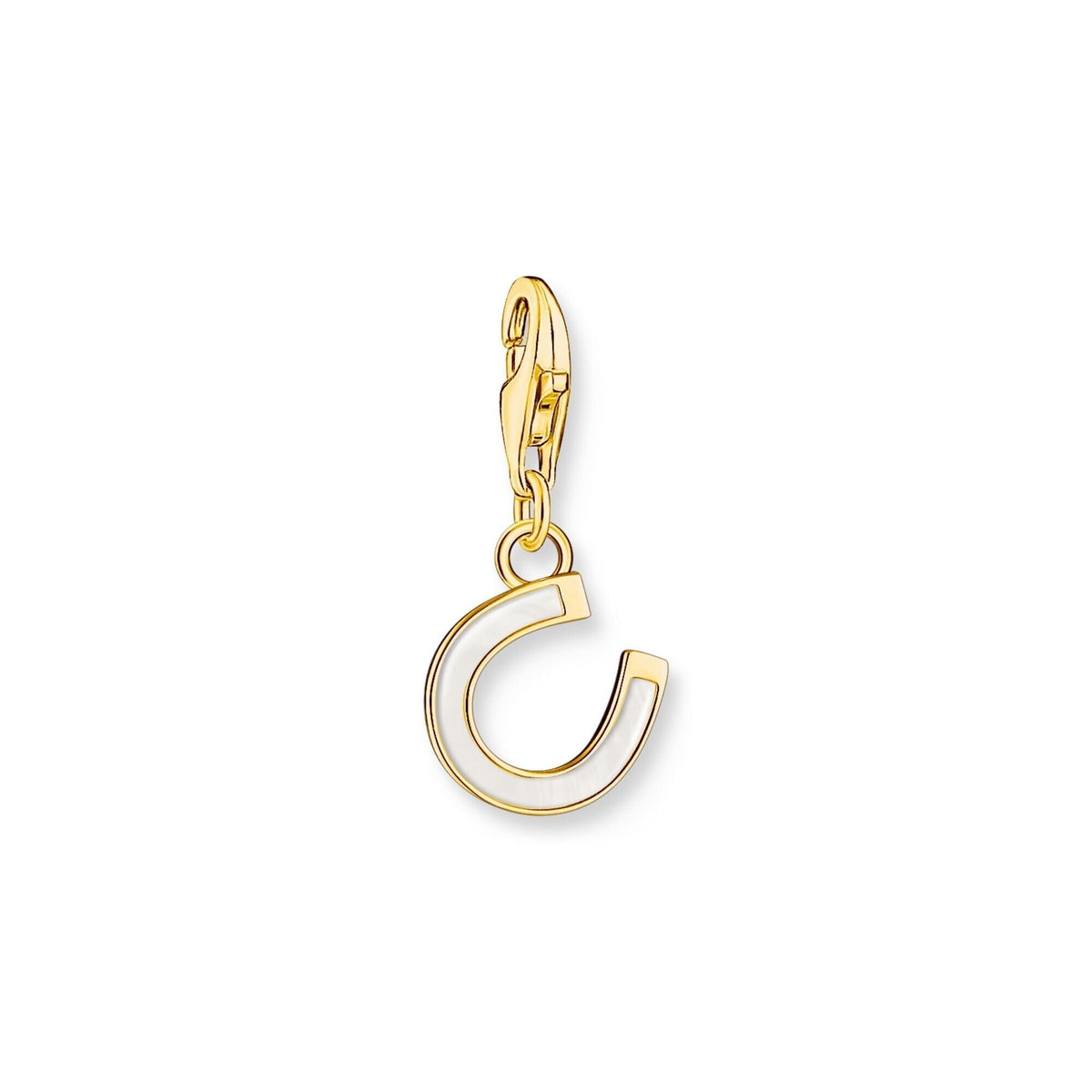 THOMAS SABO Gold Charm Pendant Horseshoe with White Cold Enamel Charm Pendants THOMAS SABO Charmista 