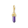 THOMAS SABO Gold Charm Pendant Hexagon with Imitation Amethyst Charm Pendants THOMAS SABO Charmista 