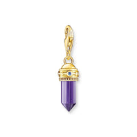 THOMAS SABO Gold Charm Pendant Hexagon with Imitation Amethyst Charm Pendants THOMAS SABO Charmista 