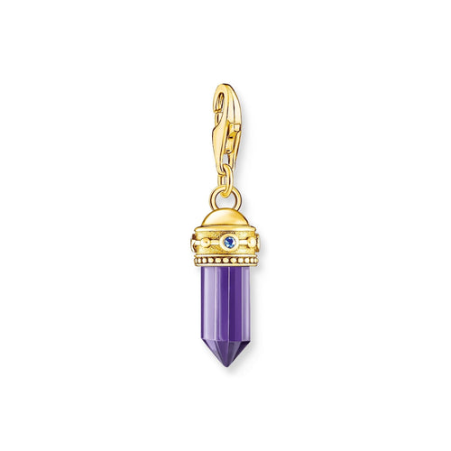 THOMAS SABO Gold Charm Pendant Hexagon with Imitation Amethyst Charm Pendants THOMAS SABO Charmista 
