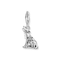 THOMAS SABO Silver Wolf Charm With Moon And Star Charm Pendants THOMAS SABO Charmista 